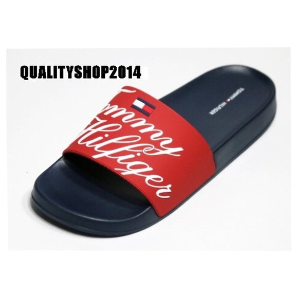 Women's slide Tommy Hilfiger cursive red color - Picture 6 of 7